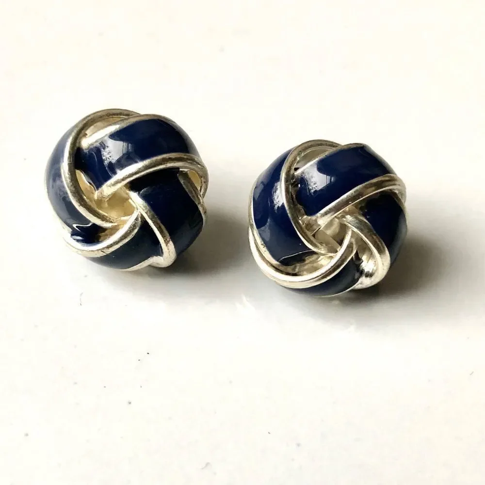Silver plated Knotted Stud Earrings